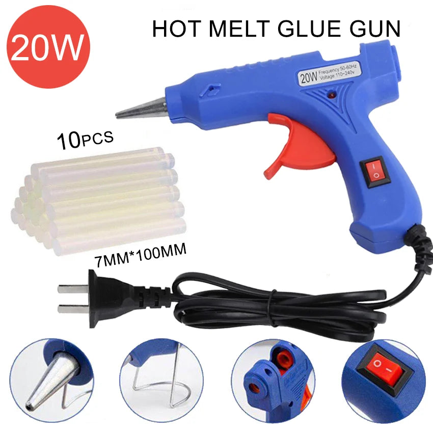 Pistola de pegamento termofusible de 20 W